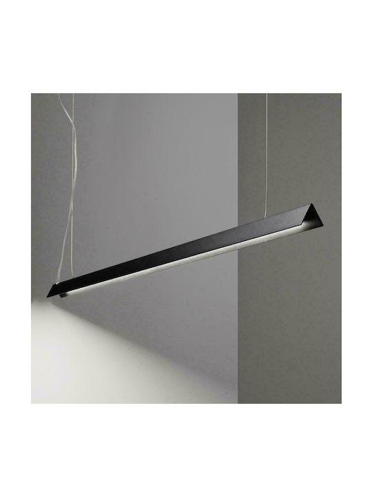 Φωτιστικό Οροφής-Ράγα V-Line 275376 110x9/200x3,4cm LED 20W 3000K Black Ideal Lux
